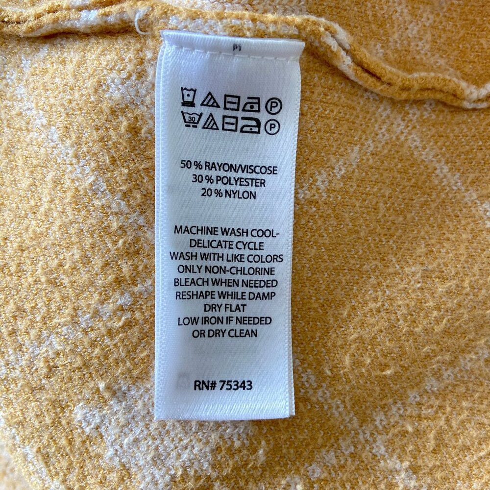 🦋 3 for $15 Rachel Zoe Funnel Mock Neck Mustard and Cream Argyle Sweater - Picture 7 of 9